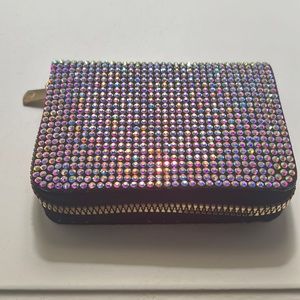 COPY - Silver rhinestone zip around wallet with credit card holders. Brand New.